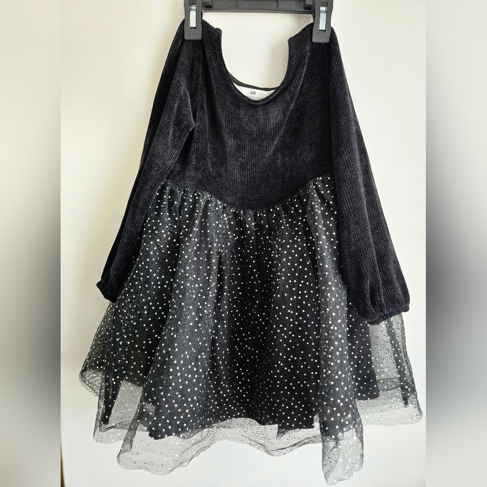 Elegant Black Dress with Tulle skirt